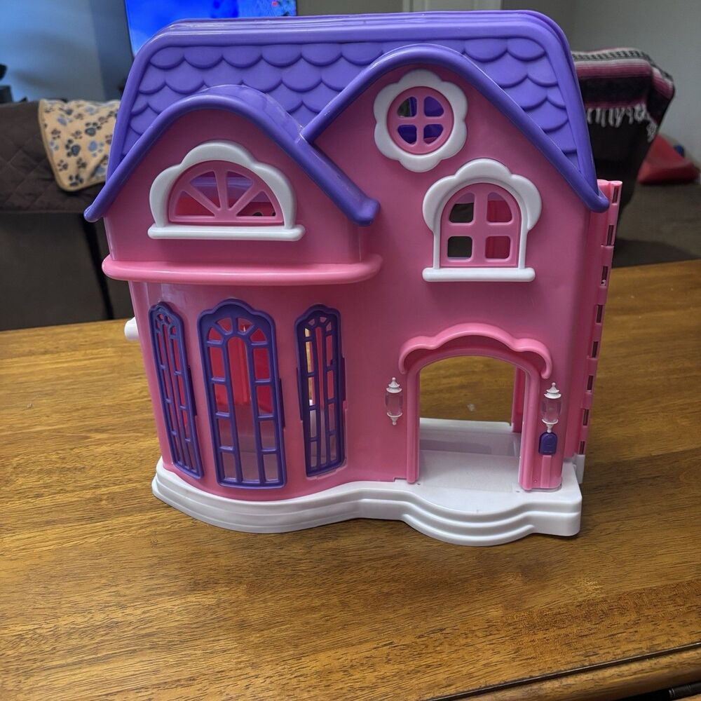 Fisher-Price Doll House w/ Lights & Doorbell Sounds Pink & Purple Toy 14" Tested